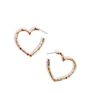 Paparazzi Gold Heart Earrings with Colorful Accents